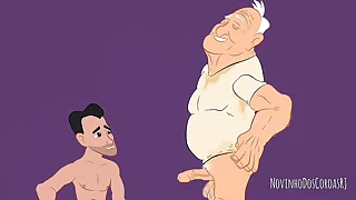 Twink mamando vovô babão - animação